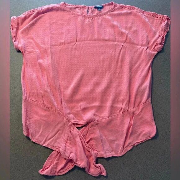 Buffalo David Bitton Front Tie Top | Coral Color | Size Medium - Picture 2 of 10